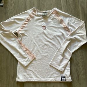 K Swiss white and baby pink long sleeve athletic top